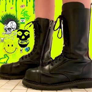 Demonia zip up combat boots